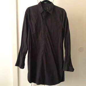 MAHARISHI PACIFIST MILITARY DESIGN MEN’S BLACK LONG TUNIC KURTA SHIRT M NWOT